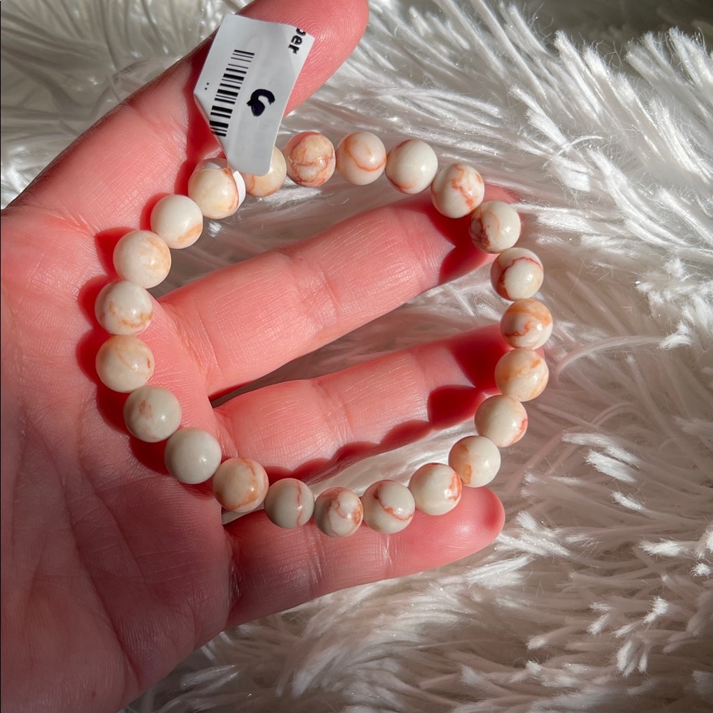 NWT Natural Red Web Jasper Bead Bracelet - Picture 11 of 11